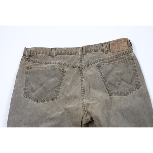 Vintage 90s Wrangler Mens Size 36x27 Faded Hunting Field Brush Denim Jean Brown - Picture 8 of 11